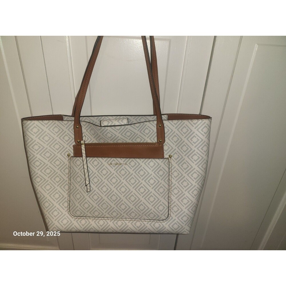 Liz Claiborne Jessica Tote Bag Gray Monogram NWOT